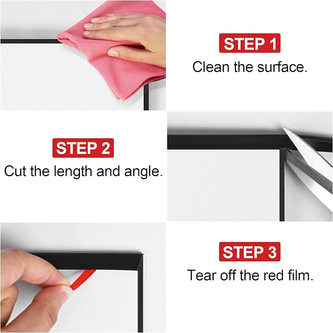 ToLanbbt Rubber Edge Trim U Channel - 1/8" Self Adhesive Sheet Metal Edge Guard Protector, EPDM Seal Strip for Car Doors, Steel Plates, Glass, Hatches, Table Corners, Fit 1/8"(3.2mm), 10Ft, Black