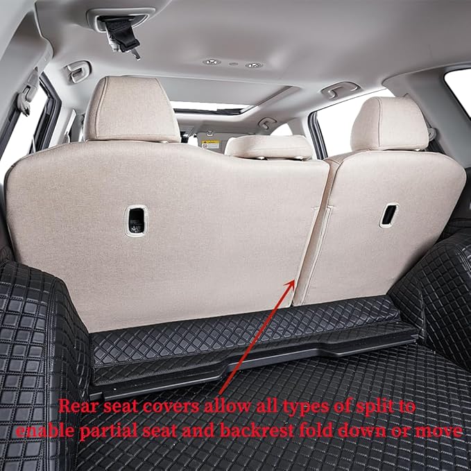 coverdream Custom Fit Seat Covers for Toyota Tacoma Double Cab/Crew Cab 2016 2017 2018 2019 2020 2021 2022 2023,Full Coverage,UV Resistant Polyester Seat Protector (Full Set,Beige)