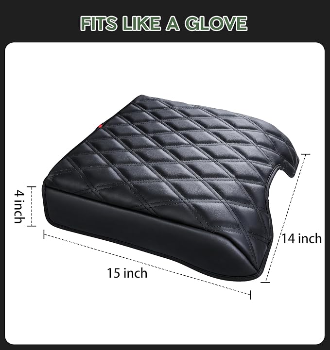 Sinvanho Center Console Cover Compatible with Ford F150 2015-2020, F250 F350 F450 2017-2022, Expedition 2018-2024, PU Leather Armrest Box Cover, Truck Interior Accessories, Anti-Scratch Protector