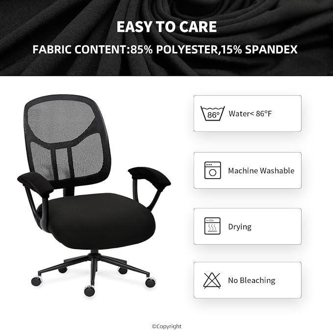DIVA EN CAMINO DEC Universal Spandex Computer Chair Slipcover - Stretchable Desk Office Chair Seat Cushion Covers - Removable Washable Cushion Protectors for Dogs, Cats, Pets