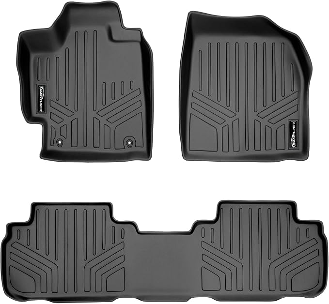 SMARTLINER Custom Fit Floor Mats 2 Row Liner Set for 2008–2013 Toyota Highlander (Does Not Fit Hybrid Models)