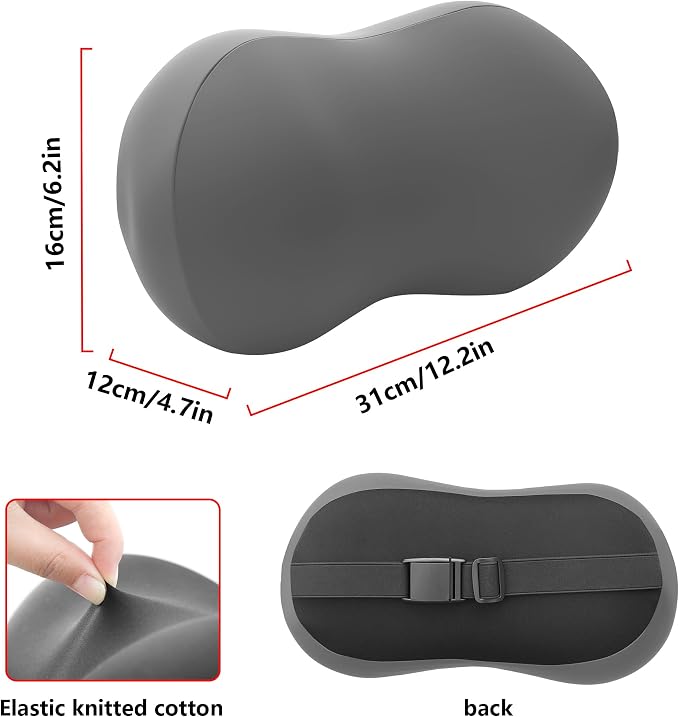 Car Headrest Pillow for Neck Support Memory Foam Car Neck Pillow Universal Fit Head Rest Travel Pillow Car Pillow for Pain Relief While Driving Grey 1pc