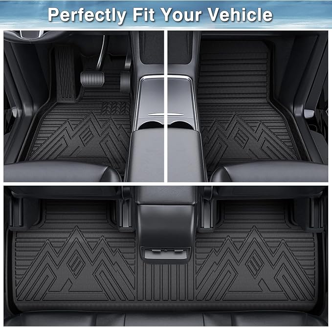 Mixsuper F-250/F-350 Floor mats-Floor mat for Ford F-250/F-350/F-450/F-550 2012-2016,All Weather TPE Rubber Floor Liners Protection for F-450/F-550 Accessories,1Row Anti-Slip Car Mats, Black