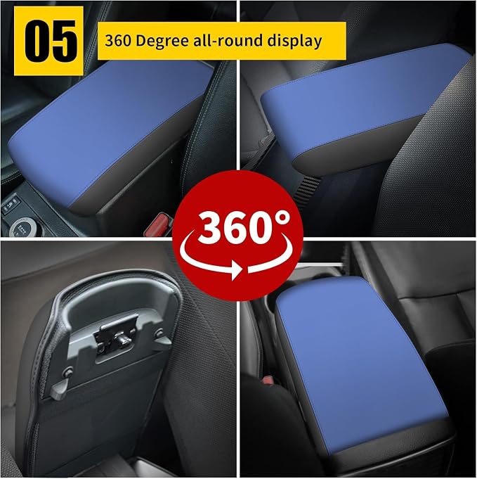 AOMSAZTO Console Covers for 2012-2015 Honda Civic Armrest Covers for Honda Civic Black with Blue Leather | Armrest Covers, Leather, Water-proof