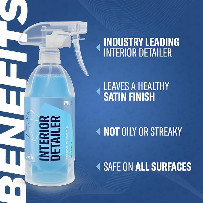 Gyeon Interior Detailer Streak Free Satin All-Surface Interior Cleaner | All-surface interior cleaner for leather, plastic, vinyl, fabric, and screens — matte finish with no shine or residue 500ml