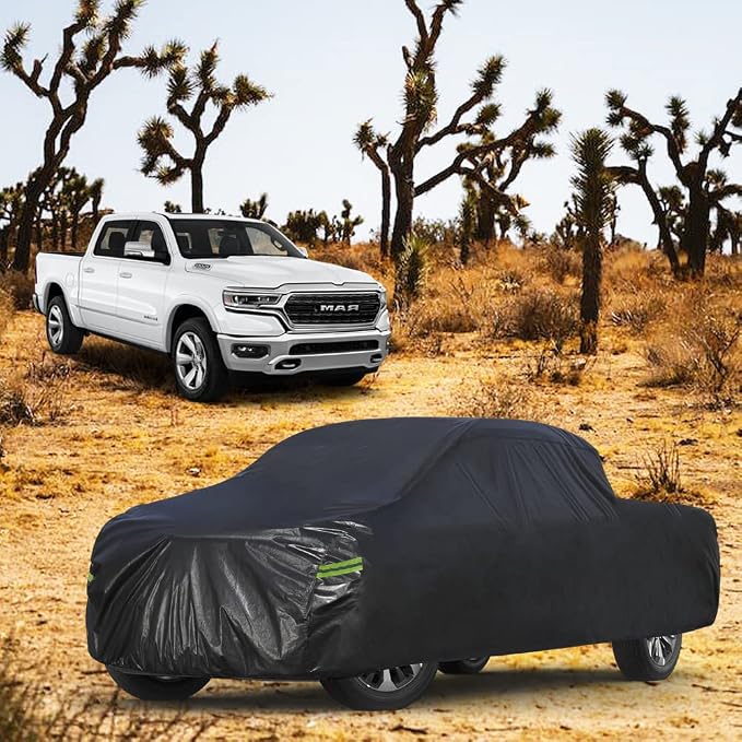KouKou Truck Cover Waterproof All Weather, 7 Layers Heavy Duty Pickup Cover Outdoor Length from 229 to 242 inches,Universal Fit Truck Ford 150,Ram 1500,Chevy Silverado,Toyota Tundra etc.