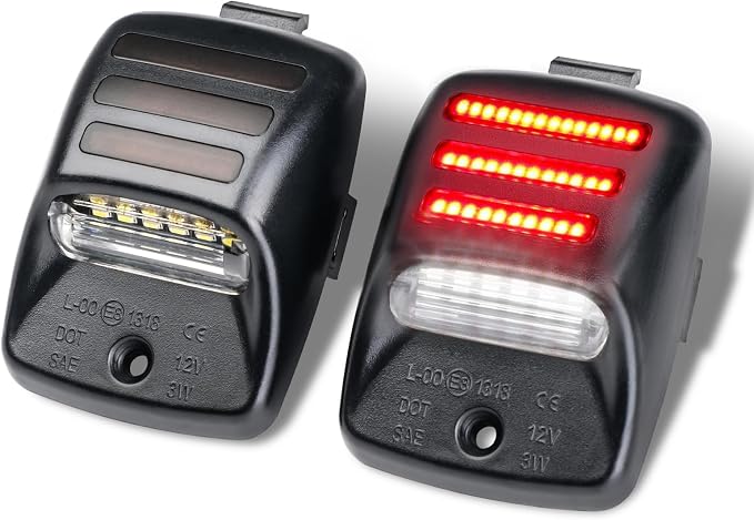 LED License Plate Light Compatible with 2005-2015 Toyota Tacoma, 2000-2013 Toyota Tundra Pickup Truck Rear Plate Light w/Red OLED Neon Tube, 6000K