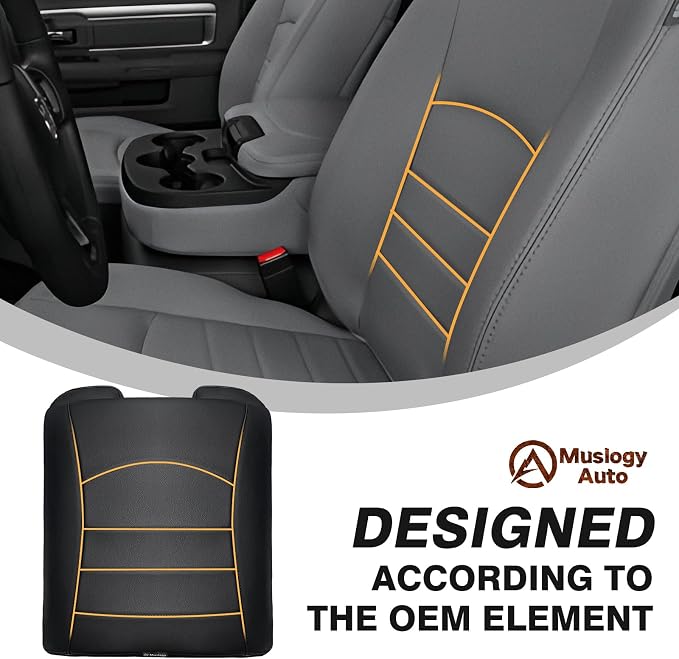 Muslogy Center Console Armrest Cover Fit for Dodge Ram1500 2013-2018 & Ram2500/3500 2013-2026 Accessories, Comfort Armrest Pad Console Lid Cushion Vegan Leather 1-Inch Extra Thick(Jump Seat ONLY)