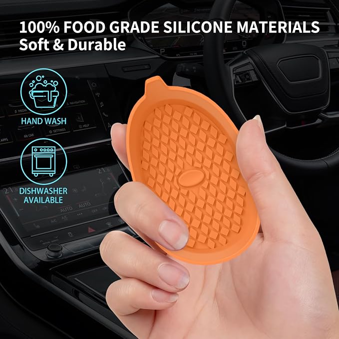 ME.FAN Car Cup Holder Coasters [4 Pack] Silicone Cups Mats, Automotive Universal Non-Slip Recessed Interior Accessories Orange