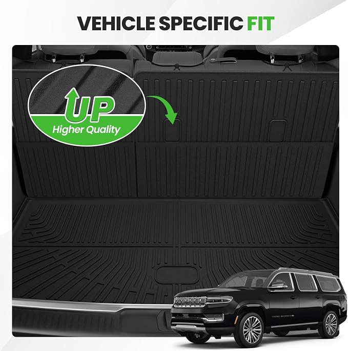 Cartist Cargo Liner for Jeep Wagoneer/Jeep Grand Wagoneer (Not fit L) 2022-2026, All Weather Cargo Mats for Wagoneer Accessories, Heavy Duty TPE Trunk Mat, Car Accessories