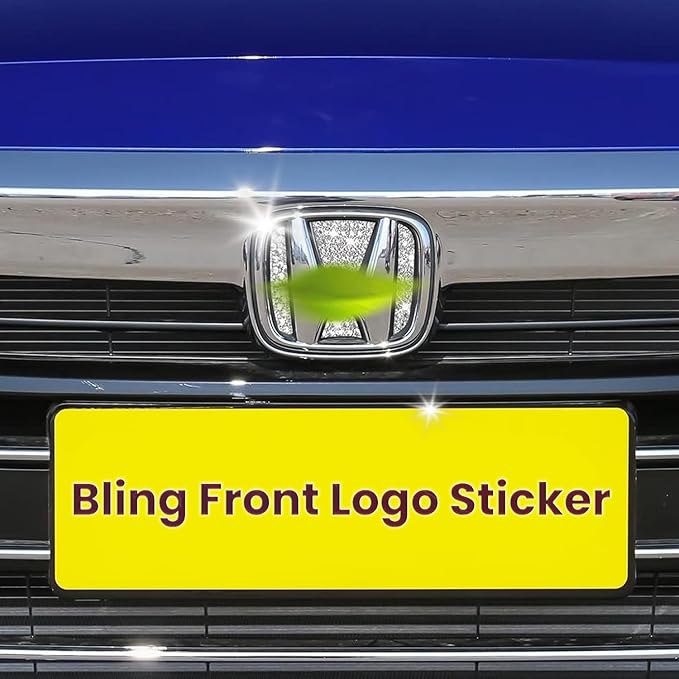 Bling Crystal Car Front Emblem Cover Sticker Compatible with Honda 10th Gen Civic Sedan 2022 2021 2020 2019 2018 (car Front Logo)