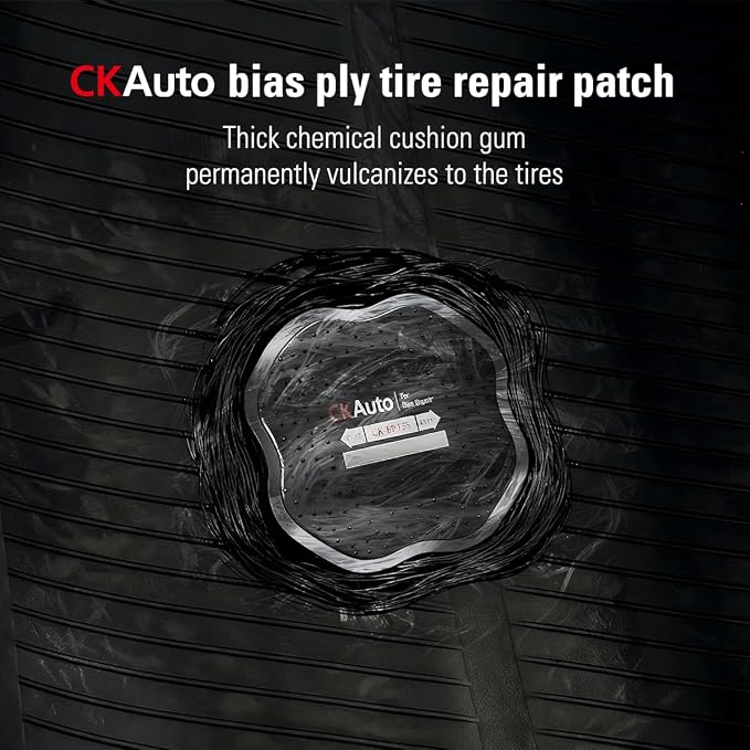 CKAuto 10 PCS Bias Tire Repair Patch Kit Heavy Duty Dia 5-5/16" (135mm) for Trucks Bus Agricultural Vehicles Trailer Tractor, Dia 5-5/16" (135mm) 10 PCS