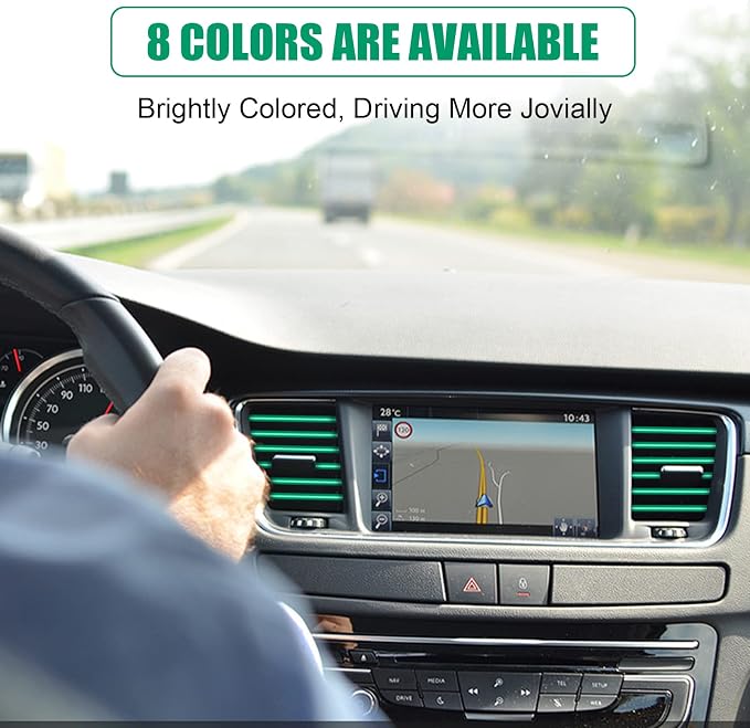 20 Pieces Universal Car Air Conditioner Vent Trim Decoration Strip Accessories, Waterproof Flexible Shiny Auto Car Interior Accessories for All Air Vent Outlet