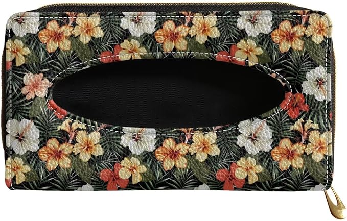 Colourful Flowers Car Visor Tissue Holder for SUV Sedans Vans Flowers Premium Car Tissue Box PU Leather Wear Proof Universal Fit