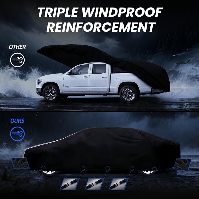 Multi-Layer Car Cover Custom Fit for Cadillac DeVille(1994-1999), 100% Waterproof All Weather for Automobiles, Gift with Towel, Heavy Duty Car Covers for Rain Sun UV Protection with Door Zipper.