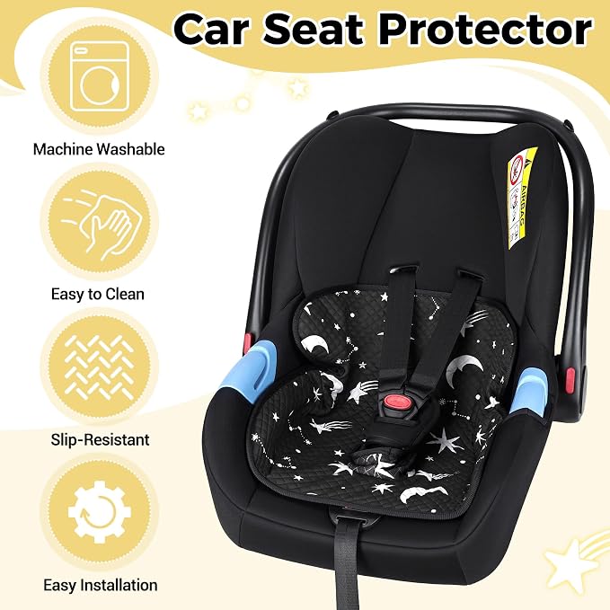 Piddle Pad Car Seat Liner, 2 Pack Waterproof Soft Car Seat Protector for Potty Training, (Starry Sky, 2PC)