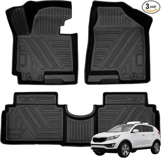 Priprilod Floor Mats Fit for Kia Sportage 2011-2016 All Weather Protector TPE Floor Liners Custom Fit Car Mats Non-Slip