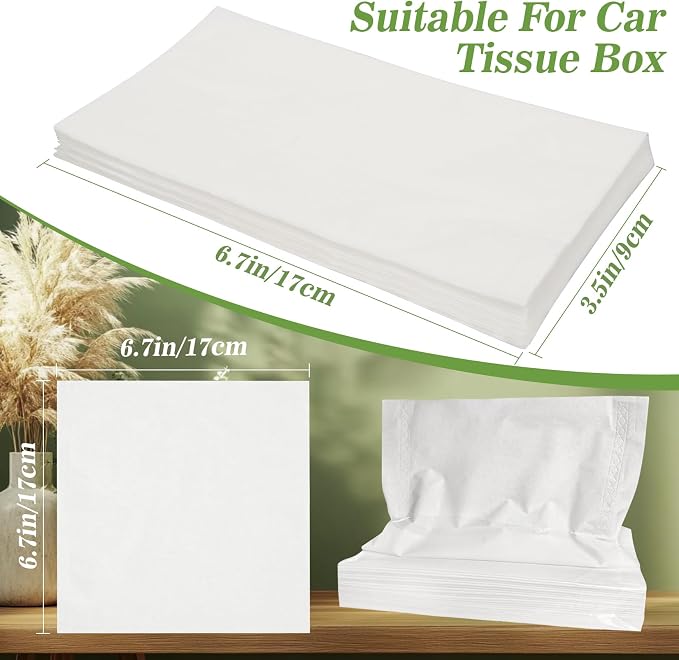 Sukh Car Tissues Refill - 6 Packs Travel Tissue Toilet Facial Paper for Car Visor Holder Box Container Refills Soft and Smooth Wood Pulp Portable Napkin Packs Travel Size 300 Sheets | Soft Wood Pulp Portable Napkin Packs With 300 Sheets, Box Container ...