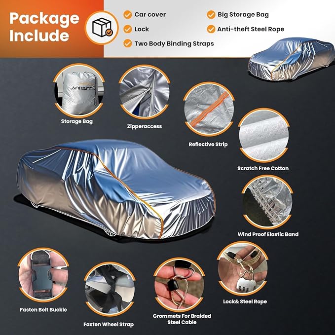 Outdoor Sport Car Cover for Automobiles All Weather Waterproof Heavy Duty Full Exterior Cover UV Rain Protection Fit Coupe Under 163"