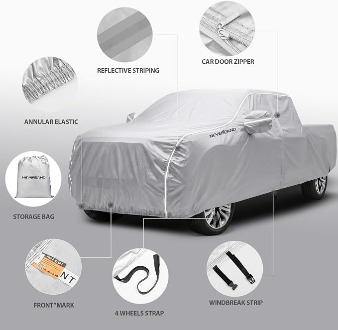 NEVERLAND Car Cover Waterproof Heavy Duty All Weather Protection Snow Anti-UV Windproof Outdoor Full Car Cover