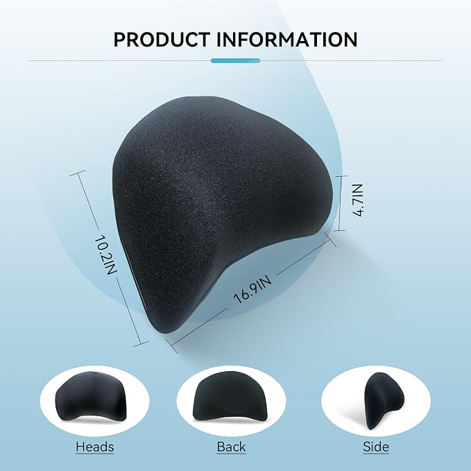 Super Snug Lumbar Support Pillow for Car, 100% Memory Foam Back Support | Breathable Removable Cover, Ergonomic Design - Back Pillow Lumbar Support Pillow for Car Seat/Back Pain Relief(Black, 1PC)
