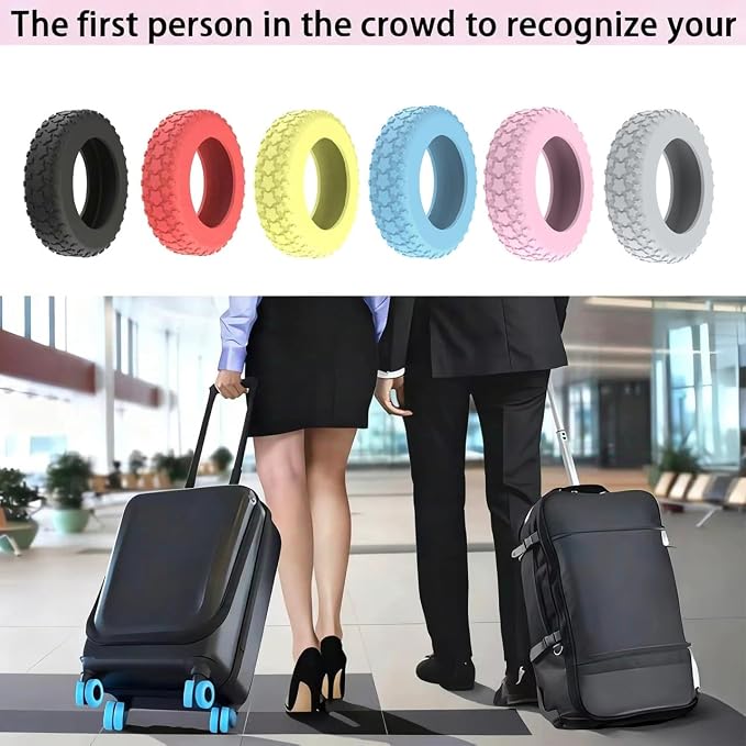 8PCS Luggage Wheel Protector, Premium Silicone Protectors for 2-2.4" Spinner Wheels Anti-Slip, Ultra-Quiet & Wear-Resistant Travel Accessories(Star Shape-Grey)