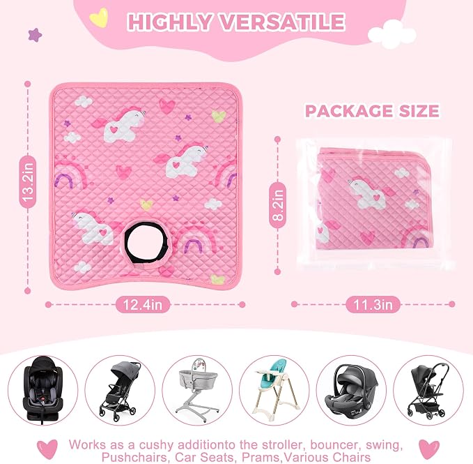 Car Seat Protector for Potty Training, 2 Pack Waterproof CarSeat Liner Toilet Training for Baby Infant Toddler, Dry Seat Piddle Pads Cover for Strollers (Pink)