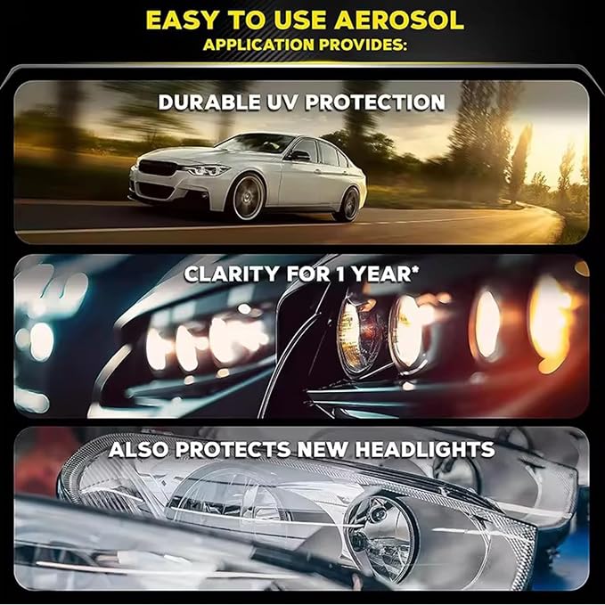 LOYOTICE Automotive Headlamp Restoration Fluid Kit, Upgrade Headlight Restoration Kit, Multifunctional Car Headlight Polishing, Headlight Cleaner and Restorer Coating Kit for All Vehicle Types