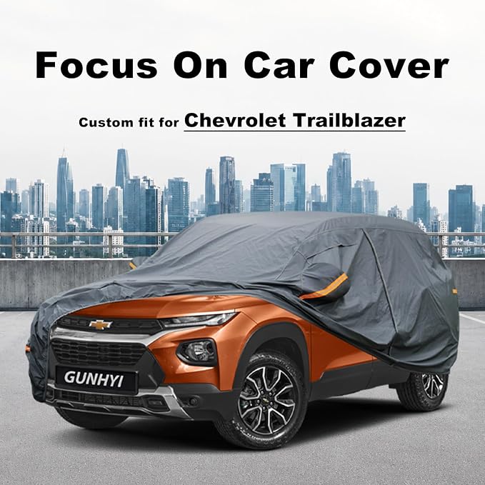 GUNHYI Premium Car Cover Custom Fit Chevrolet Trailblazer(2020-2026), 16 Layers Heavy Duty Car Cover Waterproof All Weather with Zipper Door for Sun Rain Snow Dust Uv Protection