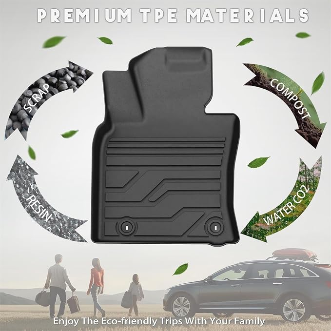 KARPAL Floor Mats for Toyota Camry 2024-2018 FWD Only (Not Fit Hybrid or AWD), Custom Fit All Weather TPE Floor Liners, 1st & 2nd Row Mat, Camry Accessories