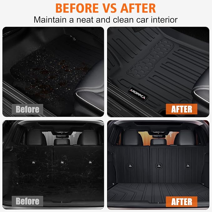 All Weather Floor Mats Cargo Liner for 2025 2026 Kia K4, TPE Rubber Floor Liners Anti-Slip Full Set Automotive Mats for 2025 2026 Kia K4 Accessories