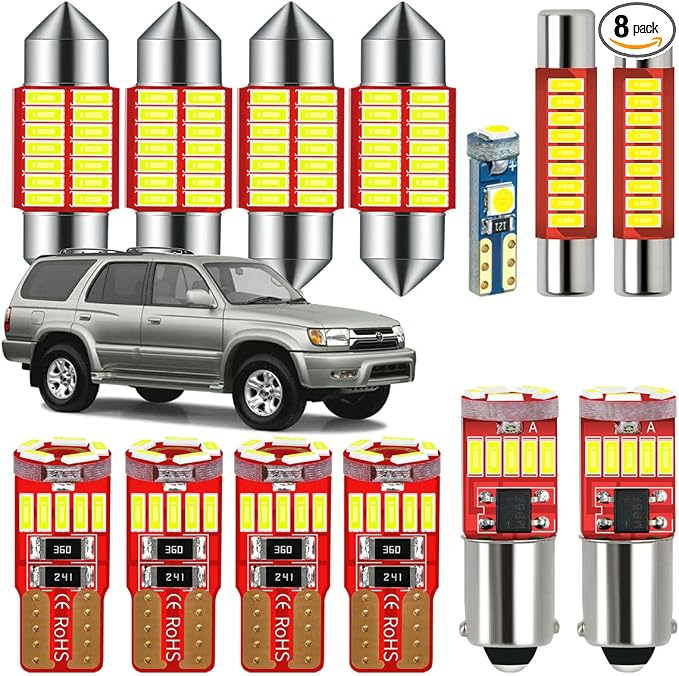 Interior LED Light Kit Compatible with 1996-2002 Toyota 4Runner | Including 13-pc Bulb 12V White 6000k Lighting