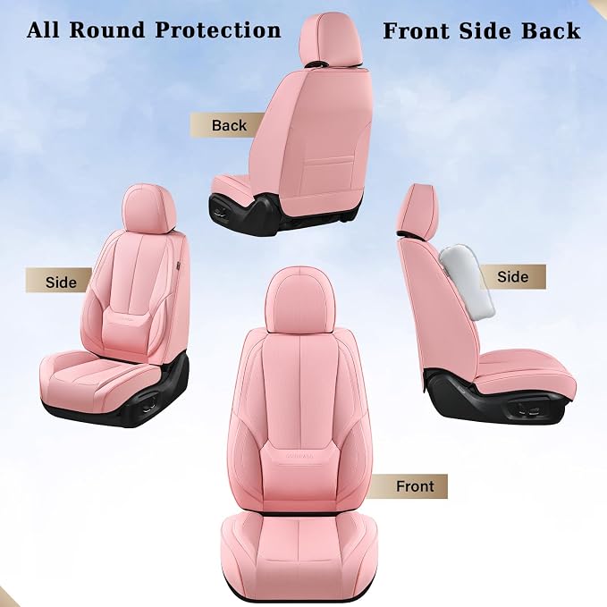 Coverado Car Seat Covers, Seat Covers for Cars, Waterproof Leather Auto Seat Protectors, Leather Car Seat Cushion, Car Interiors Accessories Universal Fit for Most Cars