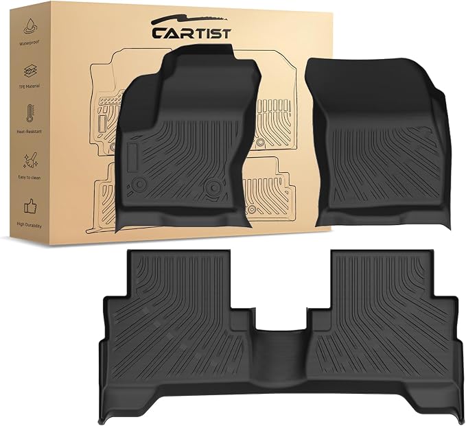 Cartist Floor Mats Custom Fit for Ford Escape/C-max 2013 2014 2015 2016 2017 2018 2019 All Weather Floor Liners for Ford Escape Accessories Carpet Protection TPE Odorless