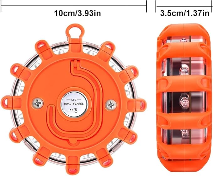 1pc 3pcs 6pcs 8/12 Led Flares Emergency Lights Roadside Safety Beacon Flashing Warning Flare Kit With Magnetic Warning Flasher(6pcs 12 led)