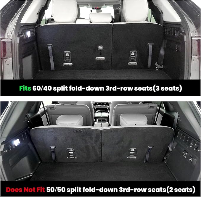 LASFIT Floor Mats & Backrest Mats & Cargo Mats for Mazda CX-90/CX-90 PHEV 2026 2025 2024 7 Seats (Only Fit 3rd Row 60/40 Split-Bench Seats) All Weather TPE Custom Fit Car Liners for CX-90/CX-90 PHEV