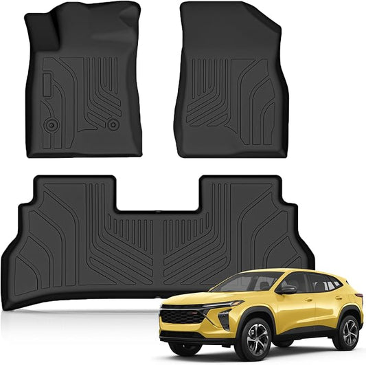 KUST Floor Mats for 2024-2026 Chevy Trax Accessories | Front Rear 2 Rows Floor Liners, All Weather Protection Car Mats, TPE Rubber, Raised Edge