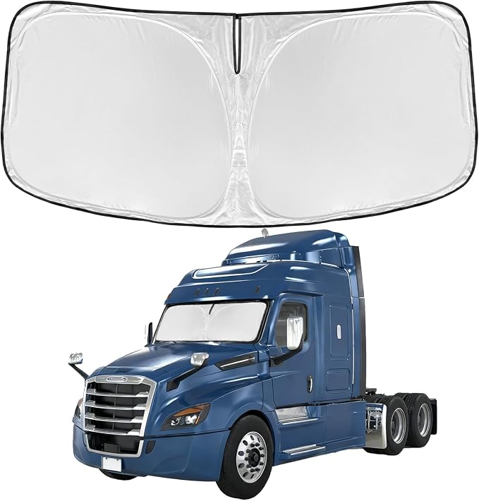 Windshield Sunshade for Freightliner Cascadia 2022-2026 Sun Shade 4 Layers | Upgrade Custom Fit Cascadia Car Window Shades Front Windshield Blocks UV Rays Keep Cool Car Accessories
