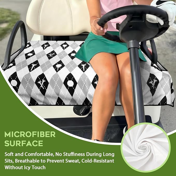 Golf Cart Seat Covers Club Car Golf Cart Accessories for Men Women Golf Carts Seat Towel Blanket 2-Seat Golf Cart Decorations