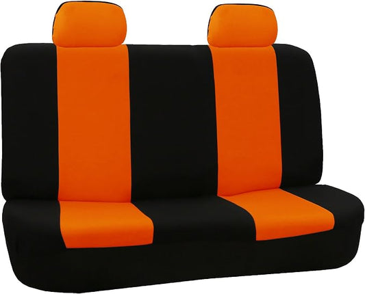 FH Group Car Seat Cover for Back Seat Cloth-Universal Fit Rear Seat Covers for Cars with Solid Bench,Car Seat Protector for Dogs and Kids,Car Interior Accessories for SUV, Sedan and Van Orange
