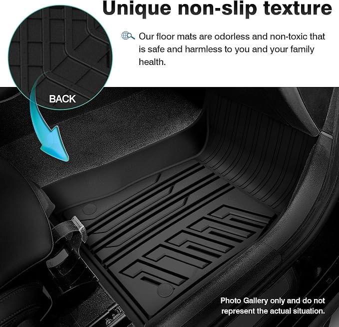 T TGBROS Floor Mats for Honda Civic 2016-2021 Coupe/Hatchback/Sedan,Custom Fit Civic All Weather Floor Mat Liners,TPE 3D Carpet Mat Civic Interior Accessories,1st & 2nd Row Liners, Black