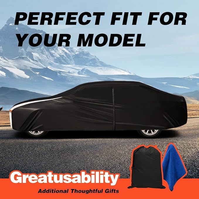 Mazda Miata MX5 Car Cover 100% Waterproof All Weather, Gift with Towel, 10 Layers Car Cover Custom Fit 1990-2026 Mazda Miata MX-5, Full Exterior Cover Rain Sun UV Protector with Door Zipper.