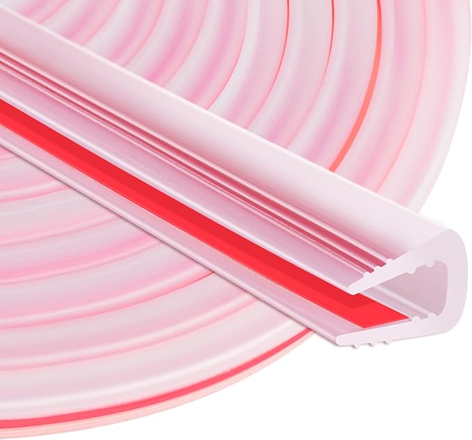 ToLanbbt Rubber Edge Trim U Channel, 1/4" Self Adhesive Sheet Metal Edge Guard Protector, EPDM Seal Strip for Car Doors, Steel Plates, Glass, Hatches, Table Corners, Fit 1/4"(6.4mm), 20Ft, Clear