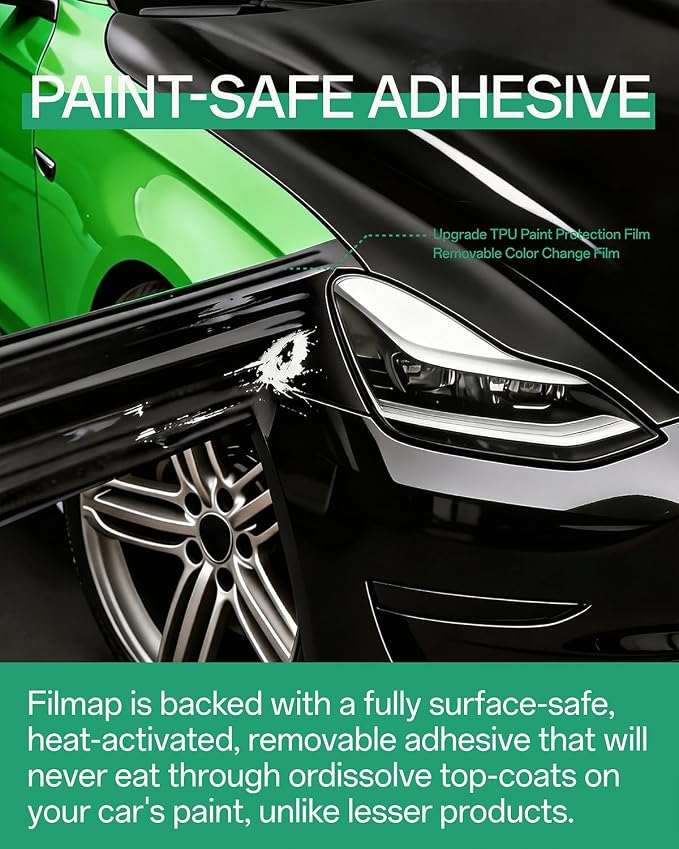 PPF, Dry Apply TPU PPF Vinyl Car Wrap Roll 1ft x 5ft, Paint Protection Vinyl Film (Gloss Metallic Black)