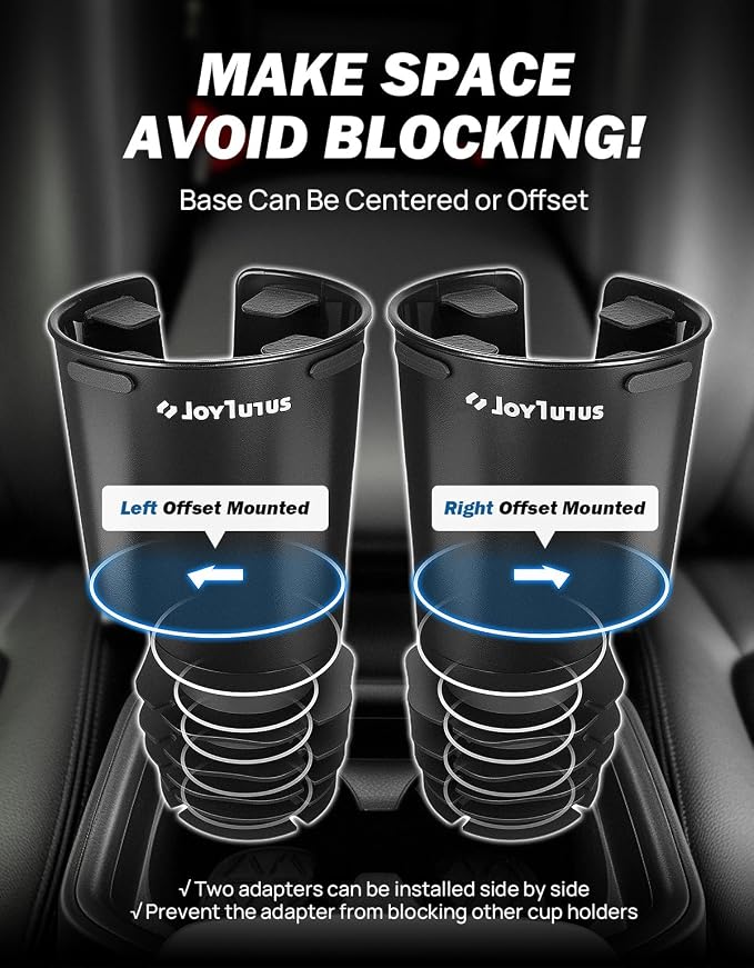 JOYTUTUS Car Cup Holder Expander Compatible with Toyota RAV4 2025 2024 2023 2022 2021 2020 2019,Compatible with Yeti Ramblers 12-36oz, Hydro Flasks 18-40oz,Large Bottles in 3.4"-3.8" (18-40oz)