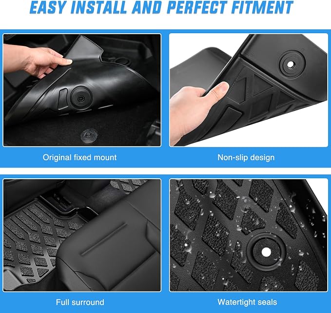 Nilight TPE Floor Mats for Mazda CX-90 & CX90 PHEV 7 Seats 2024 2025 2026 All Weather Custom Fit Heavy Duty Floor Liners