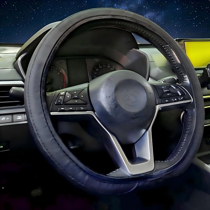14-15 Inch Car Steering Wheel Cover, Breathable,Soft Non-Slip Steering Wheel Protector, for Most Cars, Trucks and SUV (ZWYS)