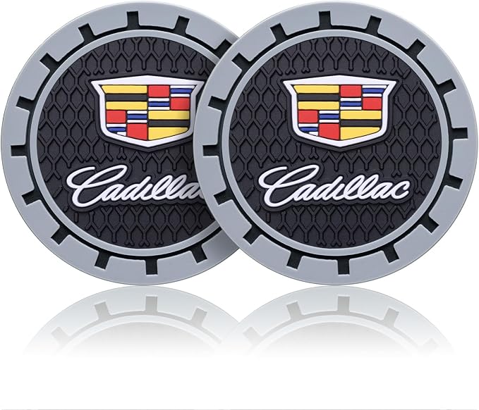 Car Cup Coaster, 2PCS Universal Non-Slip Cup Holders, Compatible with Cadillac Series Car Cup Holder Coasters，Car Drink Coaster Holder Accessory, Black