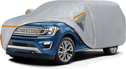 Car Cover for 1997-2026 Ford Expedition/Lincoln Navigator SWB, Waterproof Custom-fit All Weather Sun Rain UV Dust Snow Protection Outdoor Expedition Car Cover with Door Zipper and Cotton Lining-Grey