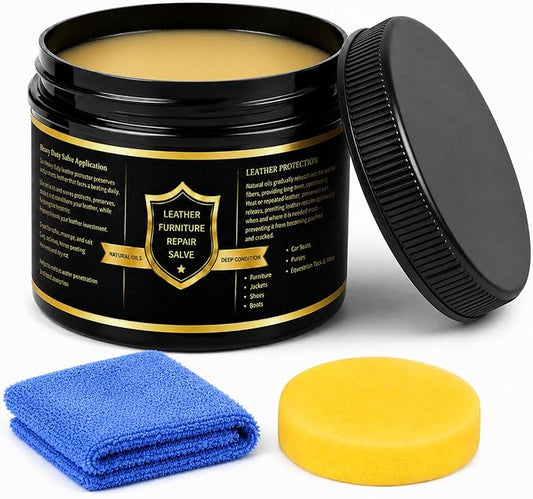 Leather Conditioner for Couch: Restores Shine, Softness, Protects | Salve Furniture Deeply Nourishes Restores Shine for Handbags, Purses, Car Seats, Boots, Saddles and Bags